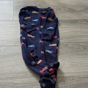 Child of Mine Navy Footie with Car Pattern